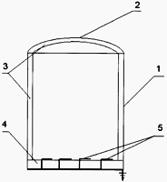 Заземленный резервуар для транспортировки и хранения нефтепродуктов с корпусом из соединенных листов термоизоляционного материала