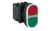 Кнопка нажимная сдвоенная большого размера красно-зеленая без подсветки (1НО+1НЗ...