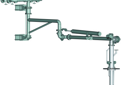 Поворотный кронштейн стояка СВН-100Г с пружинным демпфером (на 4 вида нефтепроду