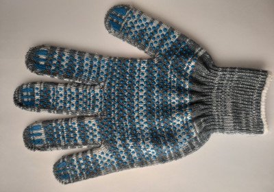 Перчатки зимние двойные вес 95-97, черный/серый