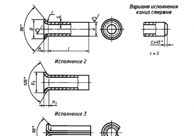 Заклепки пустотелые и полупустотелые ГОСТ 12638-12643