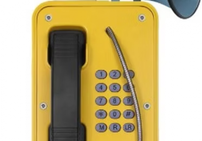 Промышленный SIP телефонный аппарат с допонительным громкоговорителем и лампой-в