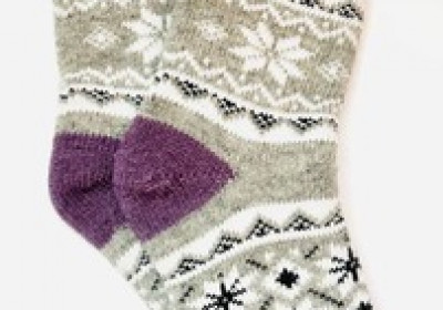 Тёплые женские шерстяные носки с рисунком