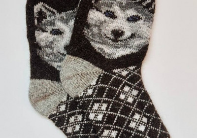 Носки из овечьей шерсти мужские с узором
