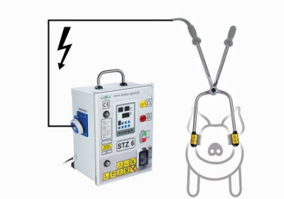 Трансформатор оглушения свиней в комплекте с щипцами