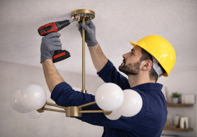 Установка люстры