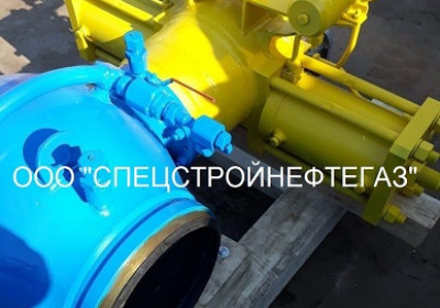 Запорный кран DN200, пневмогидропривод с ручным дублером (напряжение 24 В) надзе