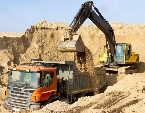 Добыча строительного песка